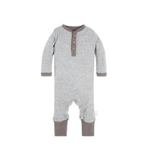 Burt’s Bees Baby Infant Boys  Organic Cotton Henley One Piece Baby Jumpsuit
